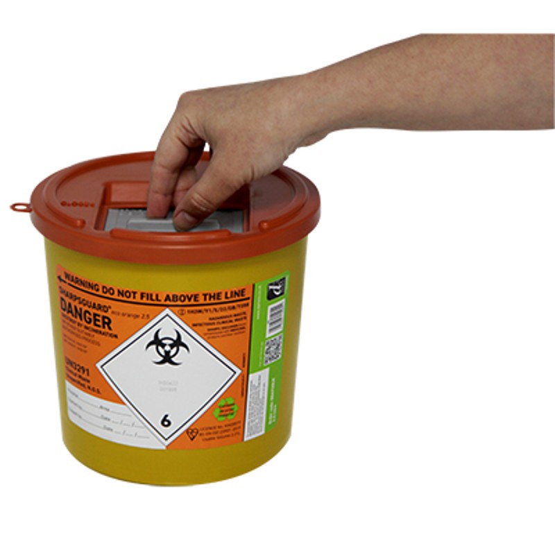 Daniels Sharpsguard 2.5L Orange Sharps Bins LabWorld.co.uk